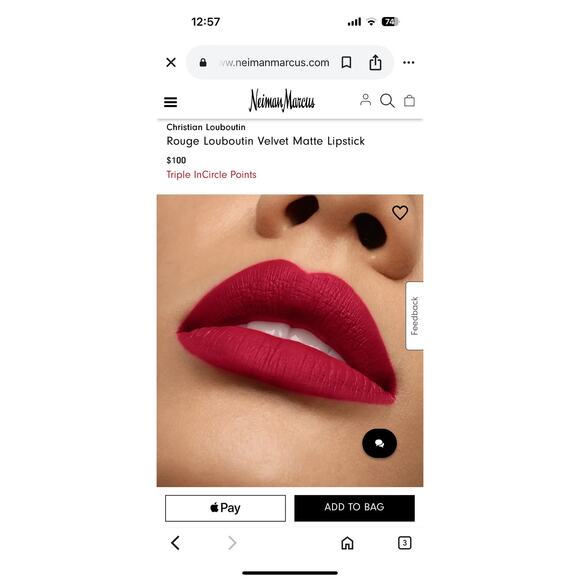 Christian Louboutin Rouge Louboutin 001 Velvet Matte Lipstick NEW - Picture 3 of 10